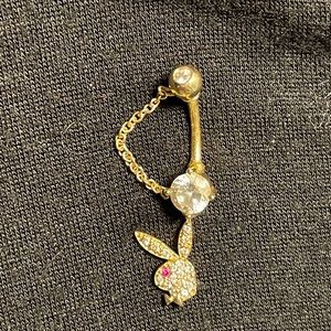 14K solid gold Playboy Bunny belly ring